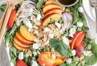 Peach and Goat Cheese Salad with Honey-Balsamic Dressing