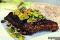 Cumin-Glazed Grilled Ribs with Tequila Pineapple Salsa