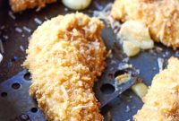 Crispy Baked Garlic Parmesan Chicken Strips