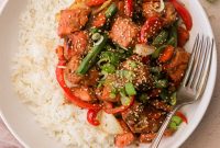 Quick Asian Salmon Stir-Fry with Garlic Soy Glaze