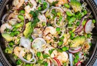 Prawn, Avocado & Pea Rice Salad with Zesty Dressing