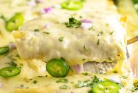Melted Cheese Chicken Enchiladas with Creamy Sauce