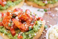 Spicy Shrimp Tostadas with Creamy Guacamole