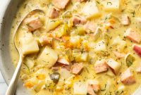 Creamy Dill Pickle Soup Recipe with Potatoes and Dill