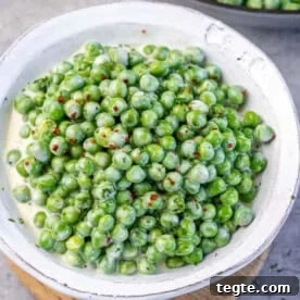 Over 20 St. Patrick’s Day Recipes for Festive Celebrations 15 creamy peas in a bowl.