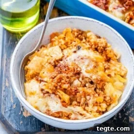 Over 20 St. Patrick’s Day Recipes for Festive Celebrations 4 a bowl with cabbage roll casserole with rice and ground beef.