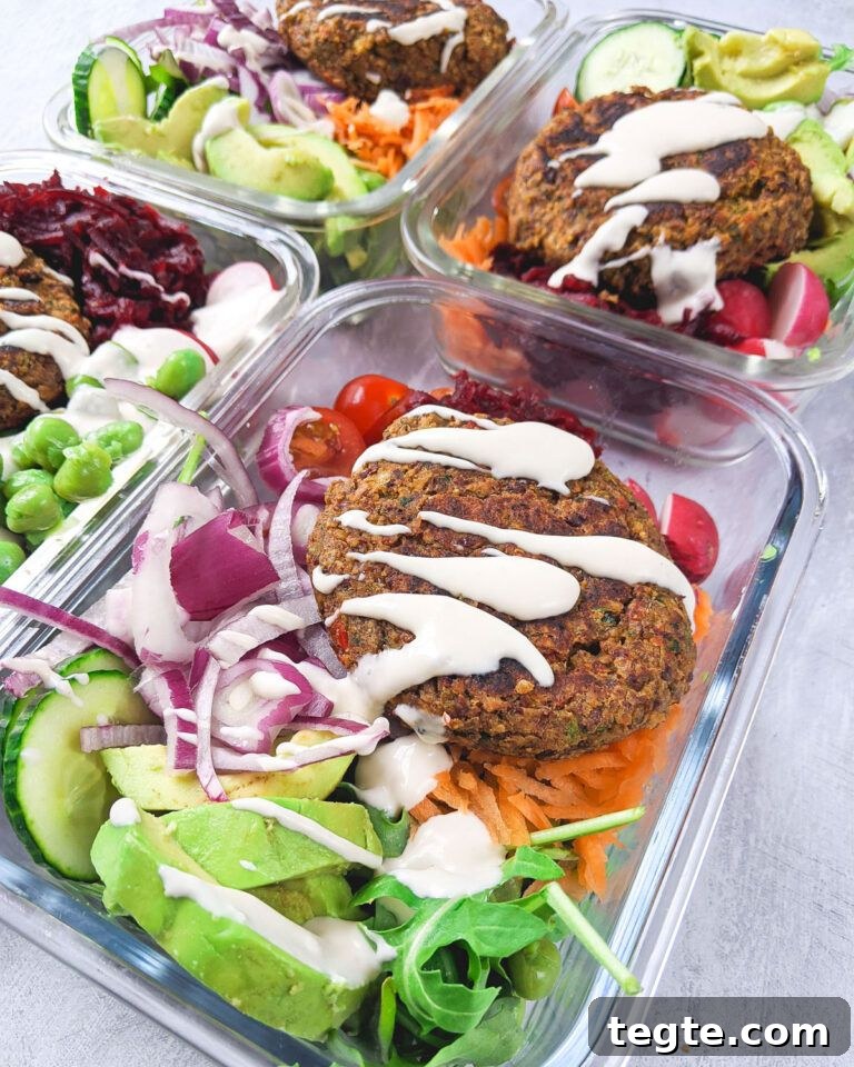 21 High-Protein, High-Fiber Meal Prep Ideas for the Week 4 Red Kidney Bean Burger Bowls