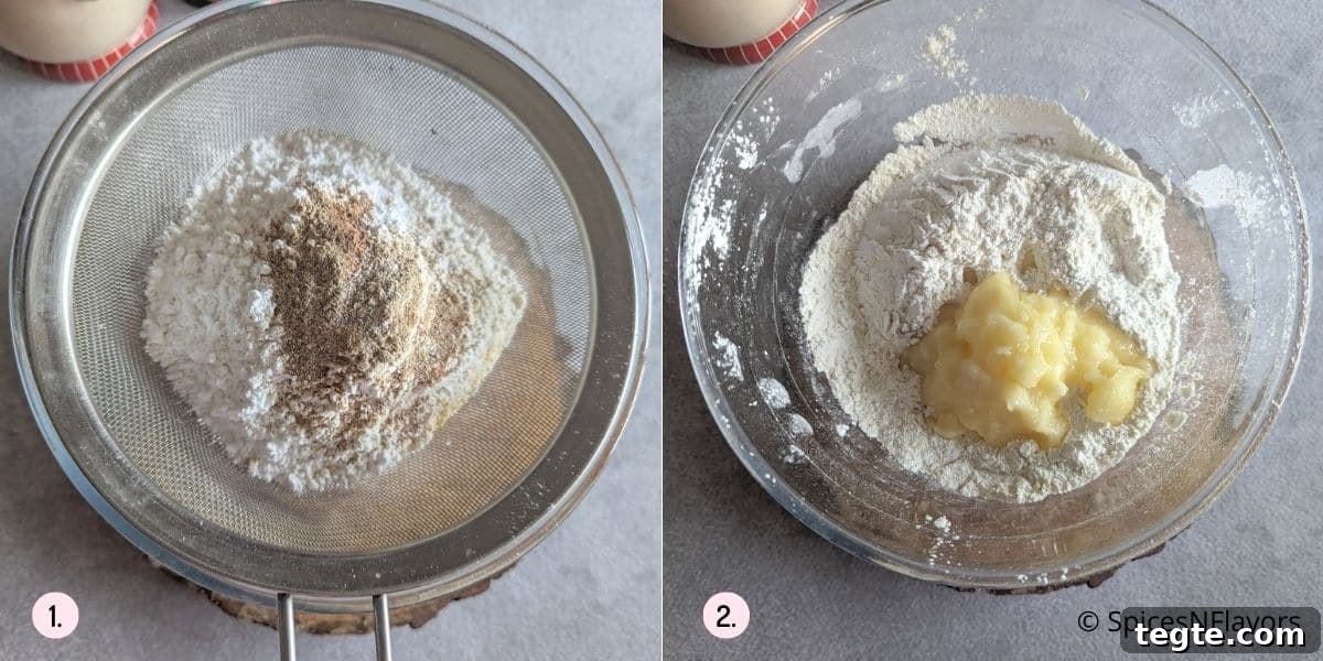 combine the ingredients to make a cookie dough