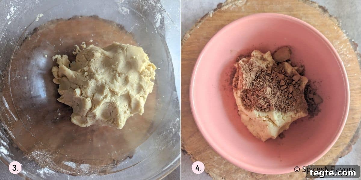 divide the dough into two