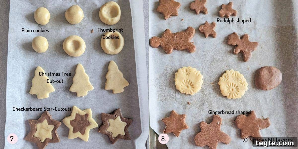all the cookies made using the dough placed on baking tray