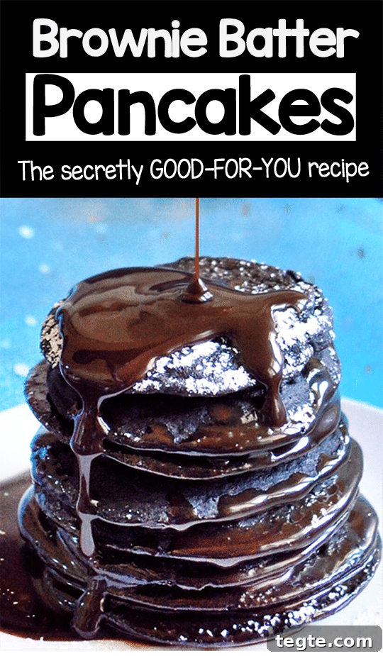 Healthy Breakfast Brownie Batter Pancakes