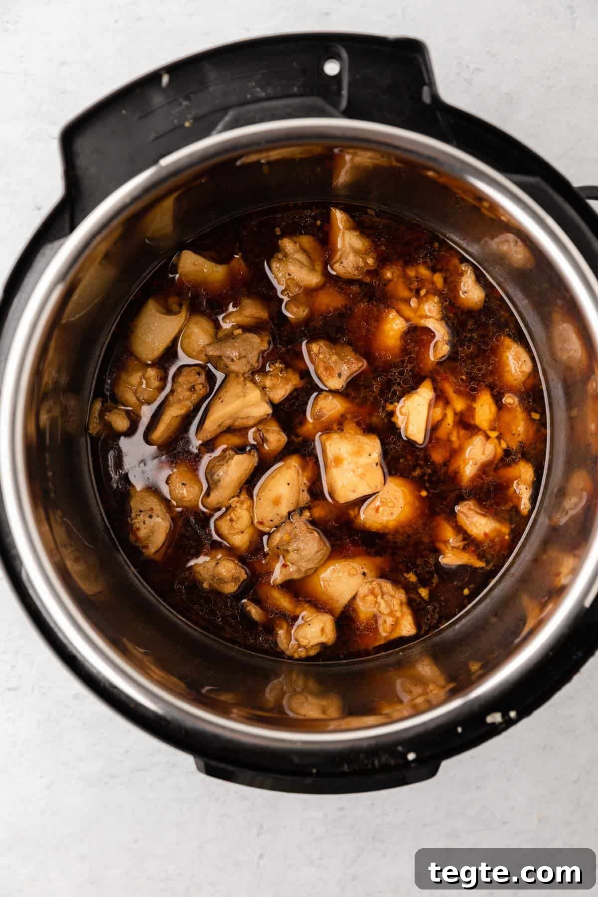 making the recipe with chicken