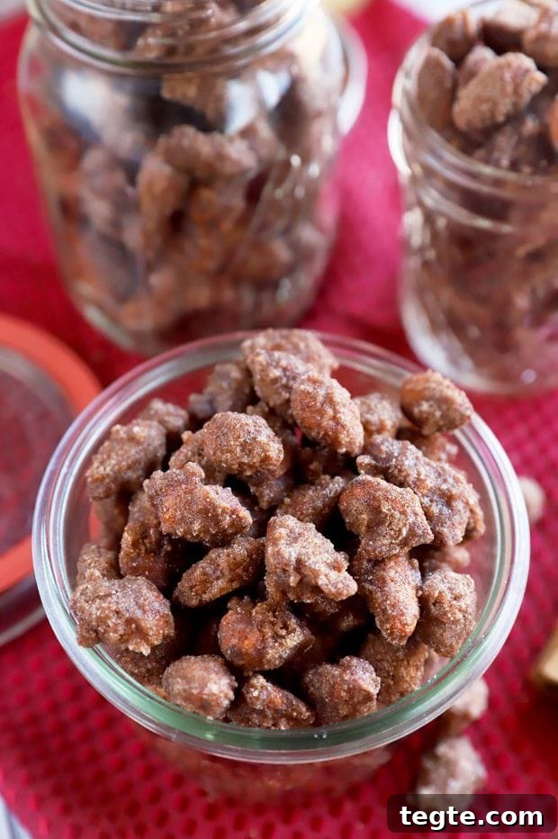 Slow-Cooker Cinnamon Almonds: Sweet Spiced Snack Recipe 3 mason jar with almonds image