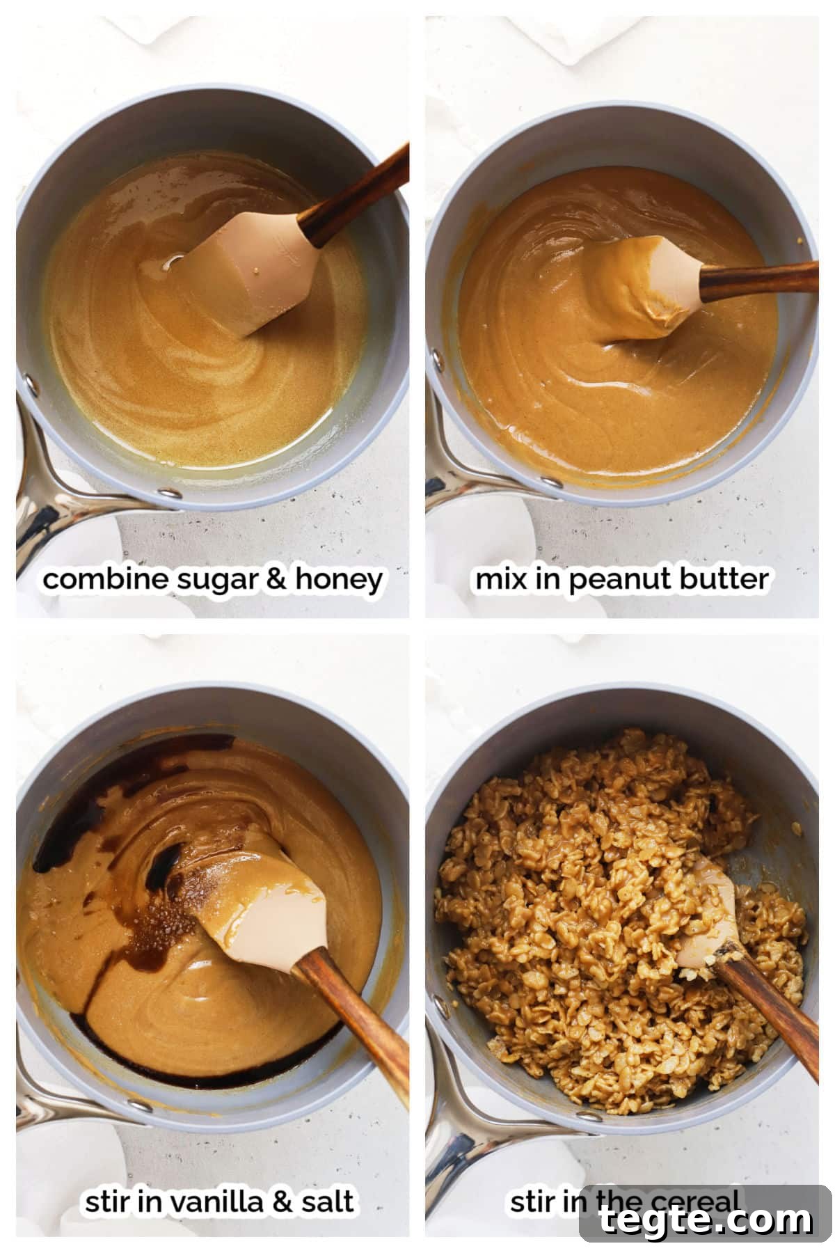 Gluten-Free Scotcheroos Recipe: Chewy No-Bake Chocolate Peanut Bars 4 mixing up gluten-free scotcheroos step by step
