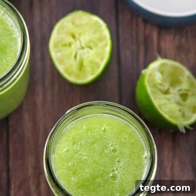 cucumber lime drink in a glass