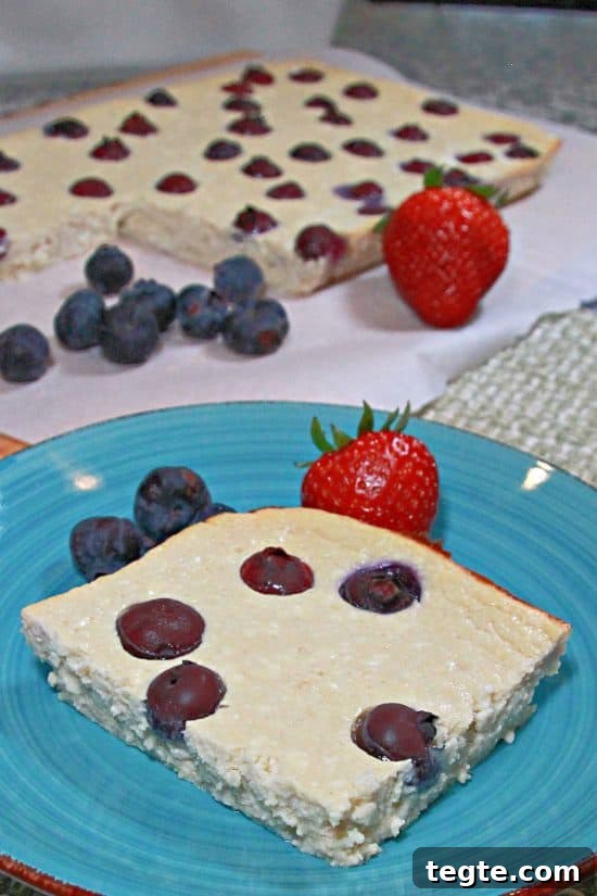 Fresh blueberries and strawberries with a protein packed dessert, breakfast, or snack.