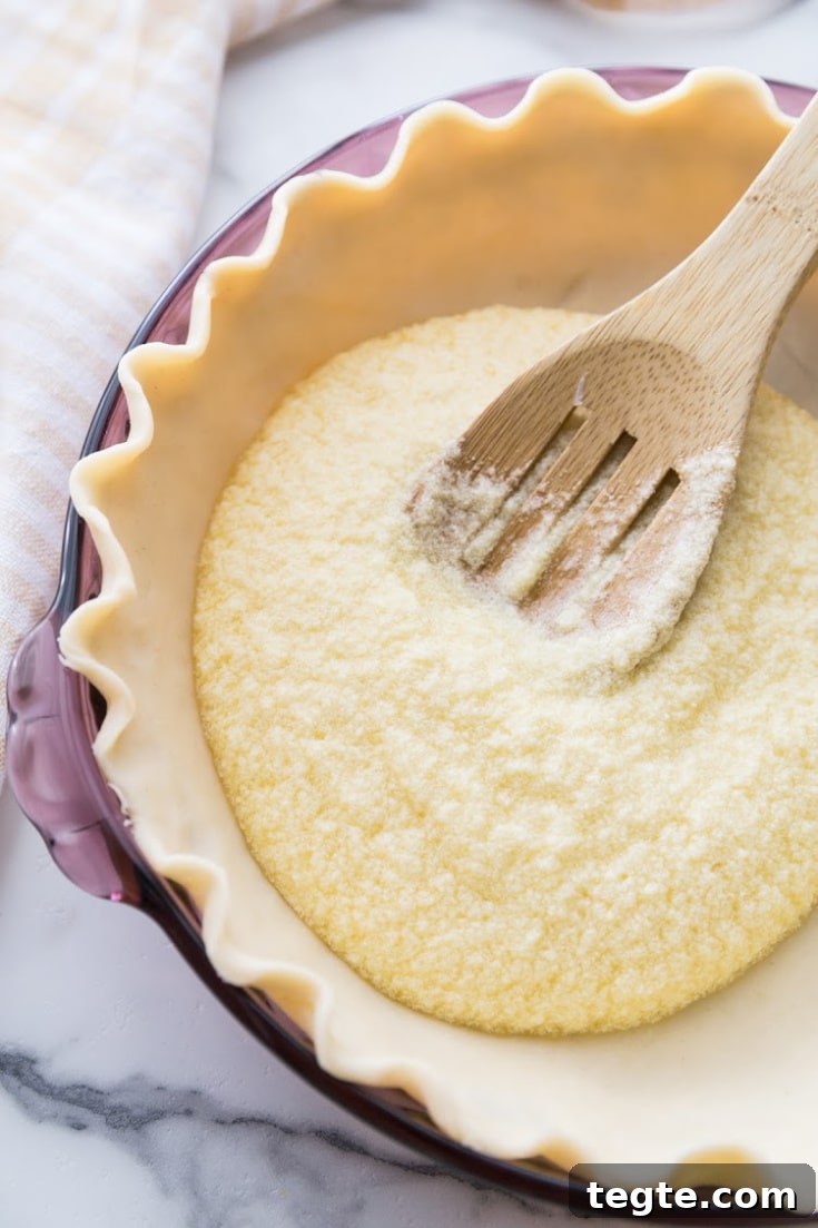 Southern Buttermilk Pie Recipe — Quick 30-Minute Dessert 4 buttermilk pie batter filling being poured into an uncooked pie shell