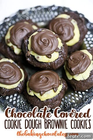 Chocolate Covered cookie dough brownie cookies