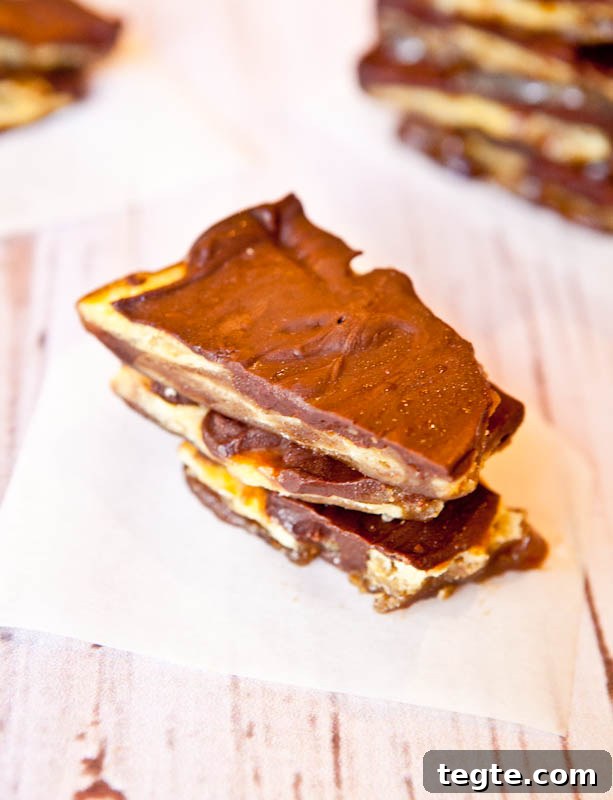 stacks of saltine toffee