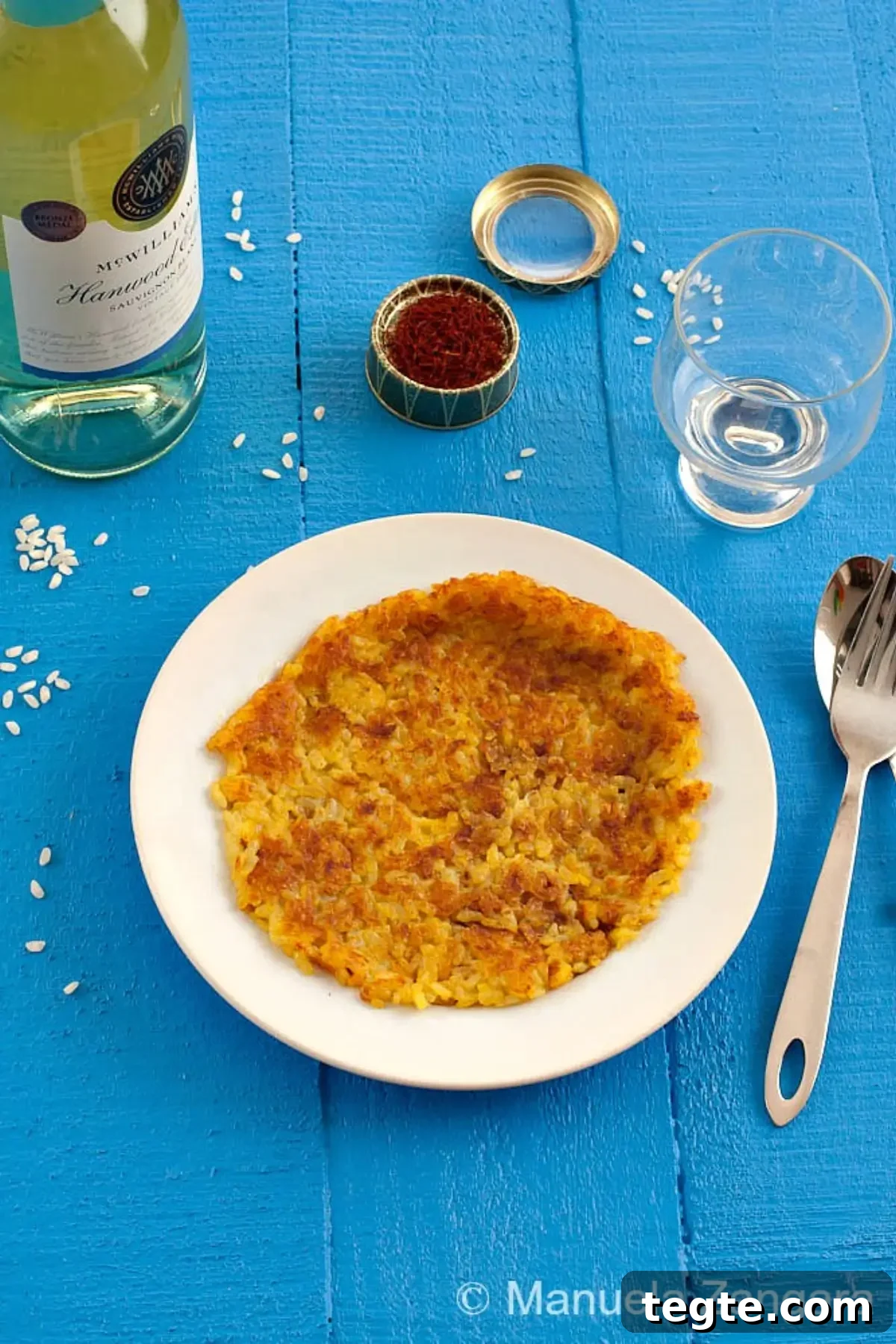 Crispy Pan-Fried Rice (Riso al Salto) 4 Saffron risotto fried in a pan until crisp and golden on both sides.