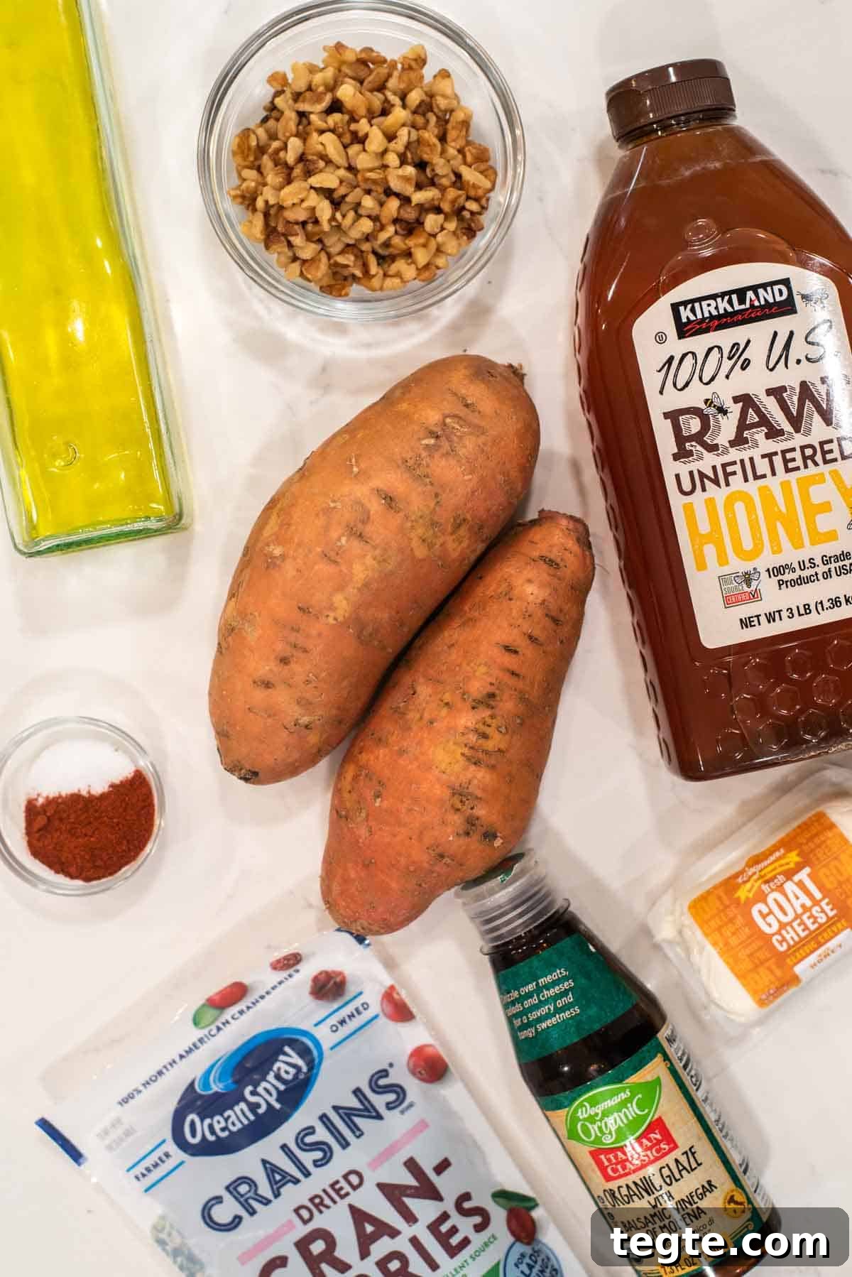 overhead shot of ingredients for sweet potato rounds