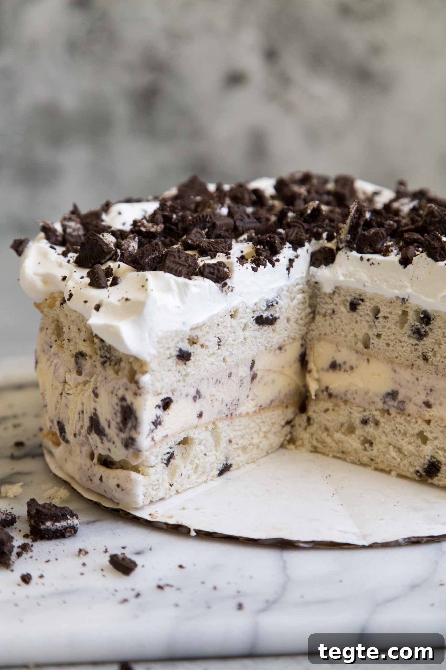 Cookies and Cream Ice Cream Cake Recipe for Rich, No-Bake Dessert 3 Cookies and Cream Ice Cream Cake