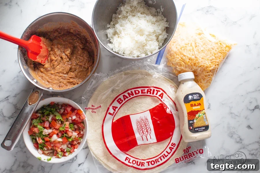 Taco Bell Grilled Stuffed Burrito Recipe (Copycat) 2 ingredients for the grilled stuffed burrito like Taco Bells