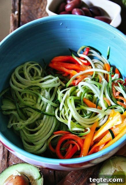 Zesty Zoodle Salad Recipe with Lemon Garlic Dressing 4 Zesty Zoodle Salad