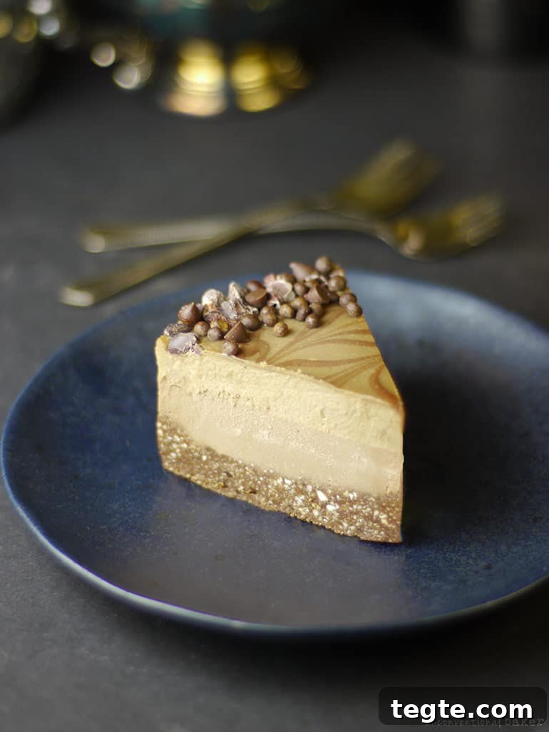 vegan salted caramel espresso cheesecake