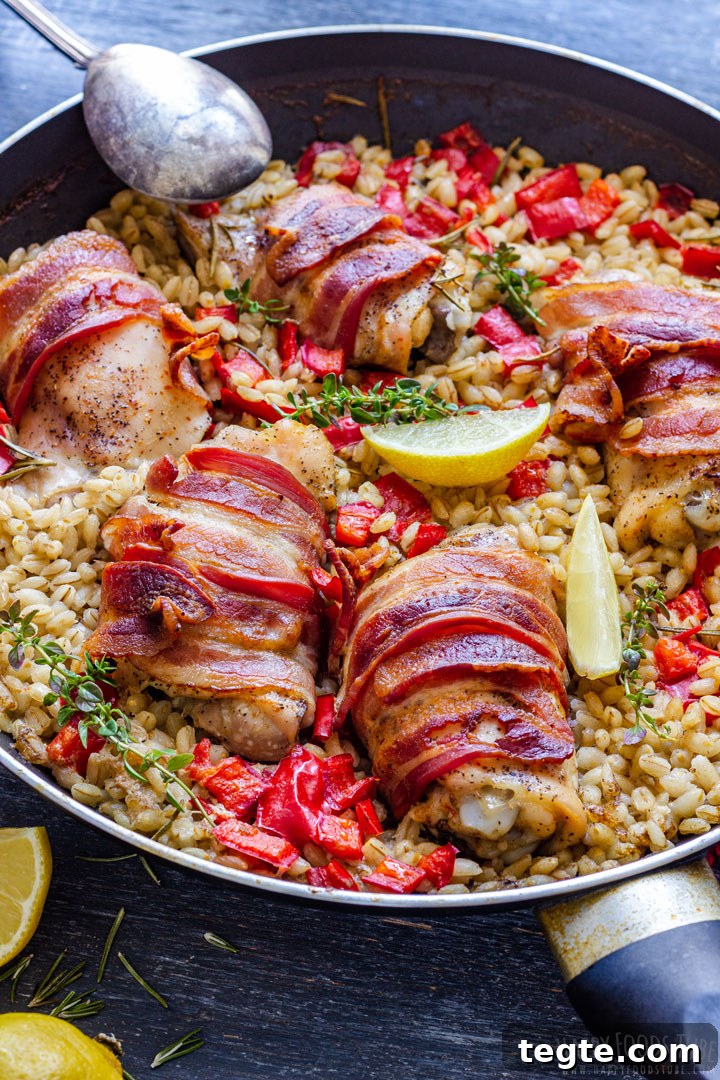 Crispy Bacon-Wrapped Chicken Thighs with Garlic Herb Glaze 2 Bacon wrapped chicken thighs