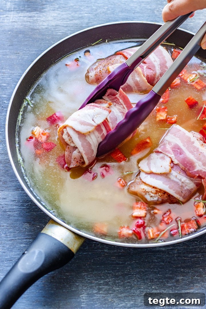 Crispy Bacon-Wrapped Chicken Thighs with Garlic Herb Glaze 5 How to make bacon wrapped chicken thighs step 2