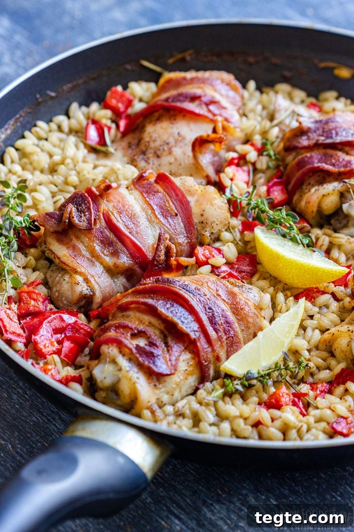 Crispy Bacon-Wrapped Chicken Thighs with Garlic Herb Glaze 7 Bacon wrapped chicken thighs dinner