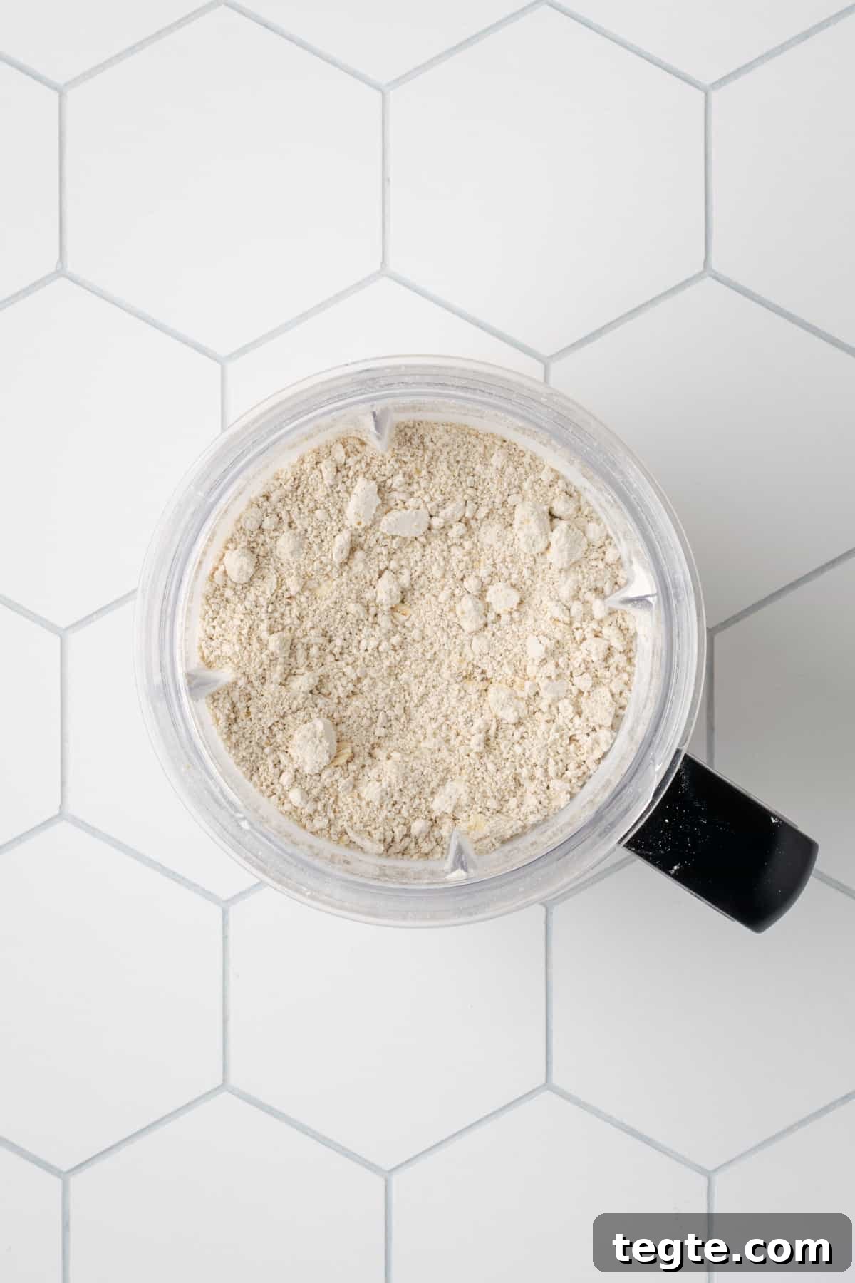 Crispy Oat Flour Waffles Recipe - Fluffy & Gluten-Free Option 6 Oat flour in a blender jar.