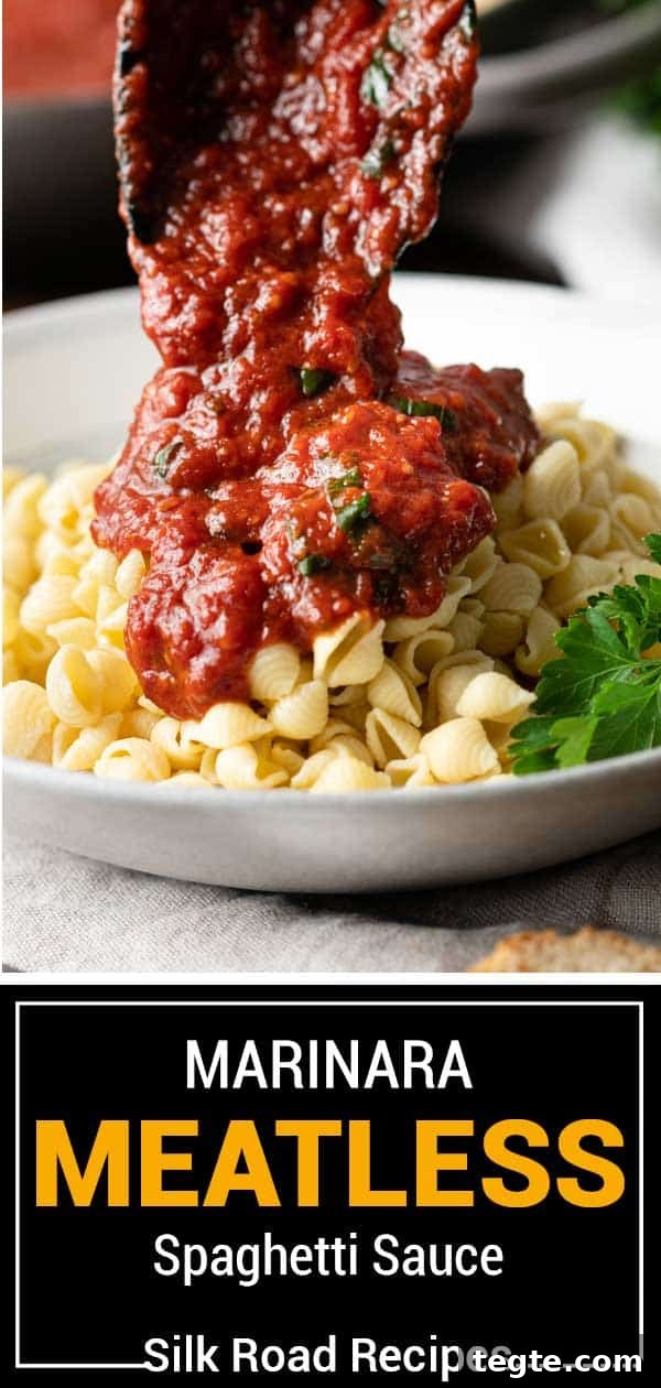 Homemade Marinara Sauce for Spaghetti (Meatless) 10 titled image (and shown): marinara meatless spaghetti sauce