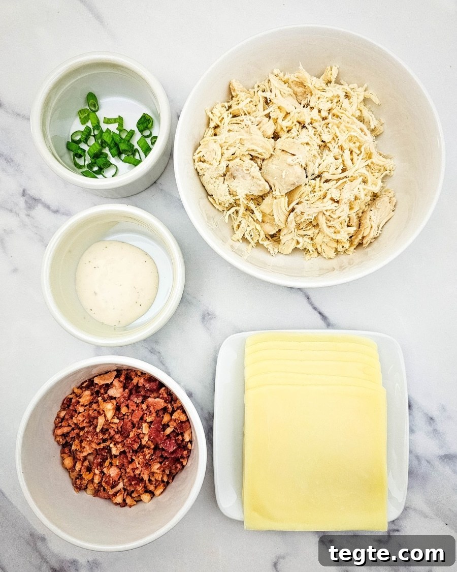Keto Chicken Bacon Ranch Bites ingredients