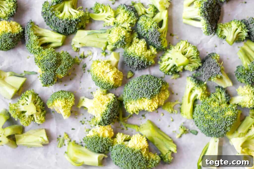 Roasted Broccoli Guide: Crispy Oven Recipe for Perfect Results 3 chopped raw broccoli
