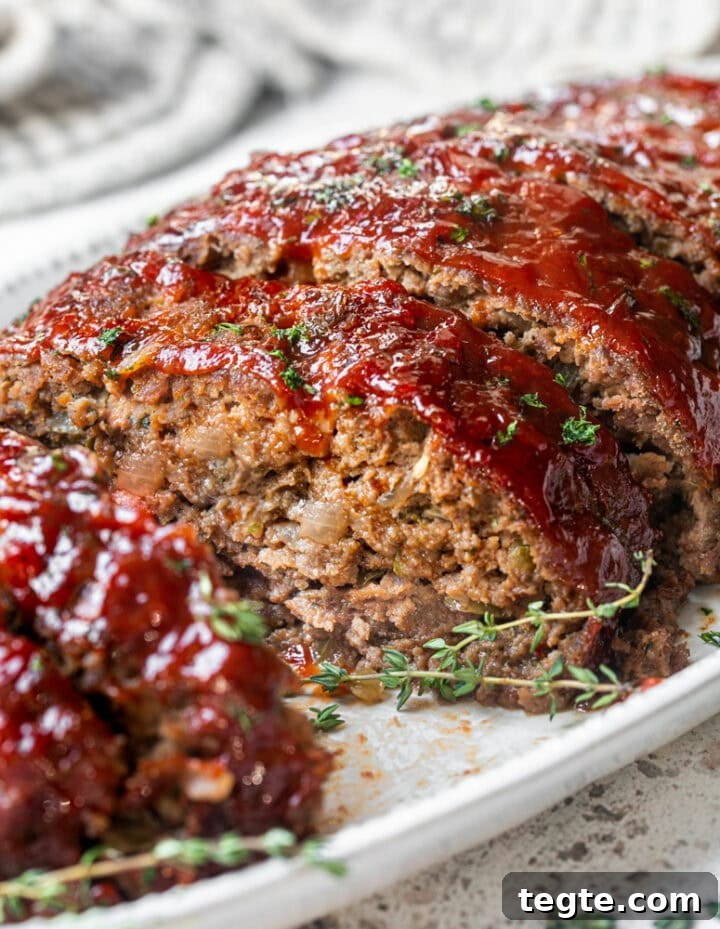 A photo of southern meatloaf on a serving platter 