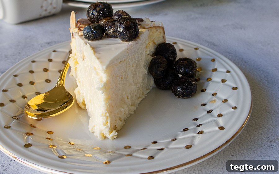 30 Gluten-Free Easter Desserts Your Guests Will Crave 19 a slice of amarettto cheesecake on a plate