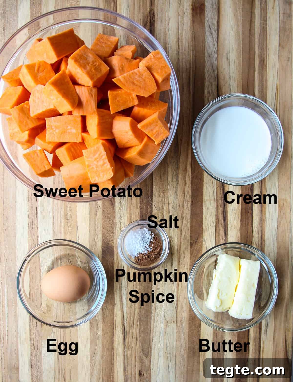 The ingredients for making the casserole.