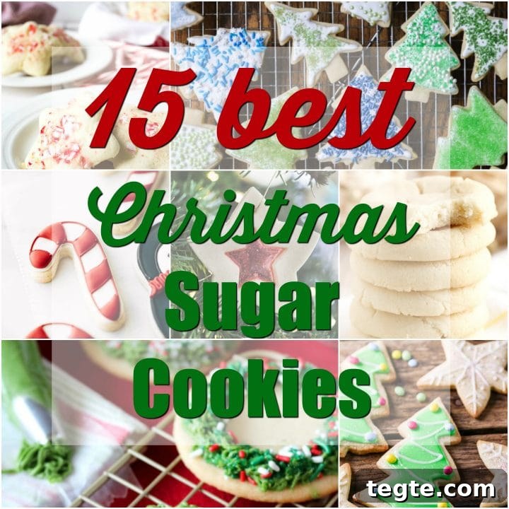 collage with several photos and text overlay that reads 15 best christmas sugar cookies