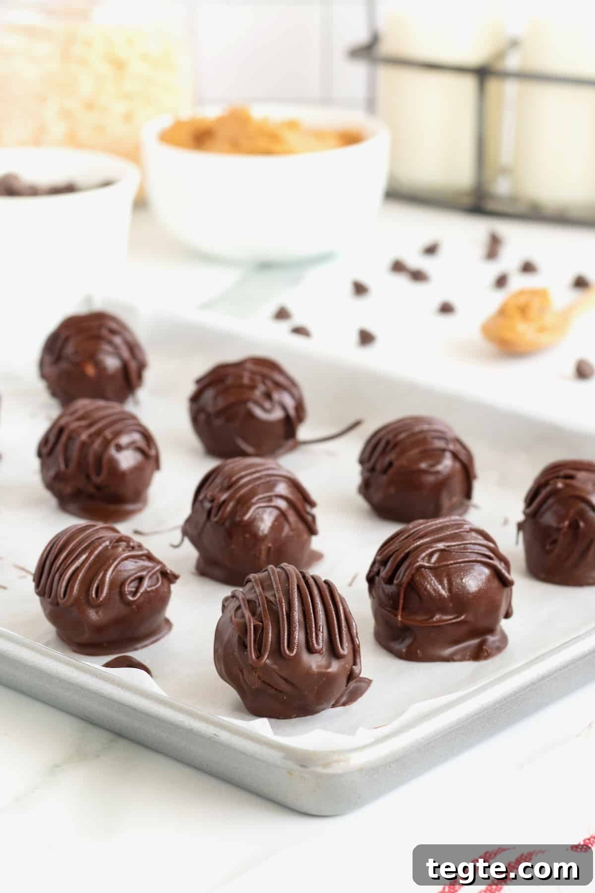 Chocolate Peanut Butter Balls by The BakerMama