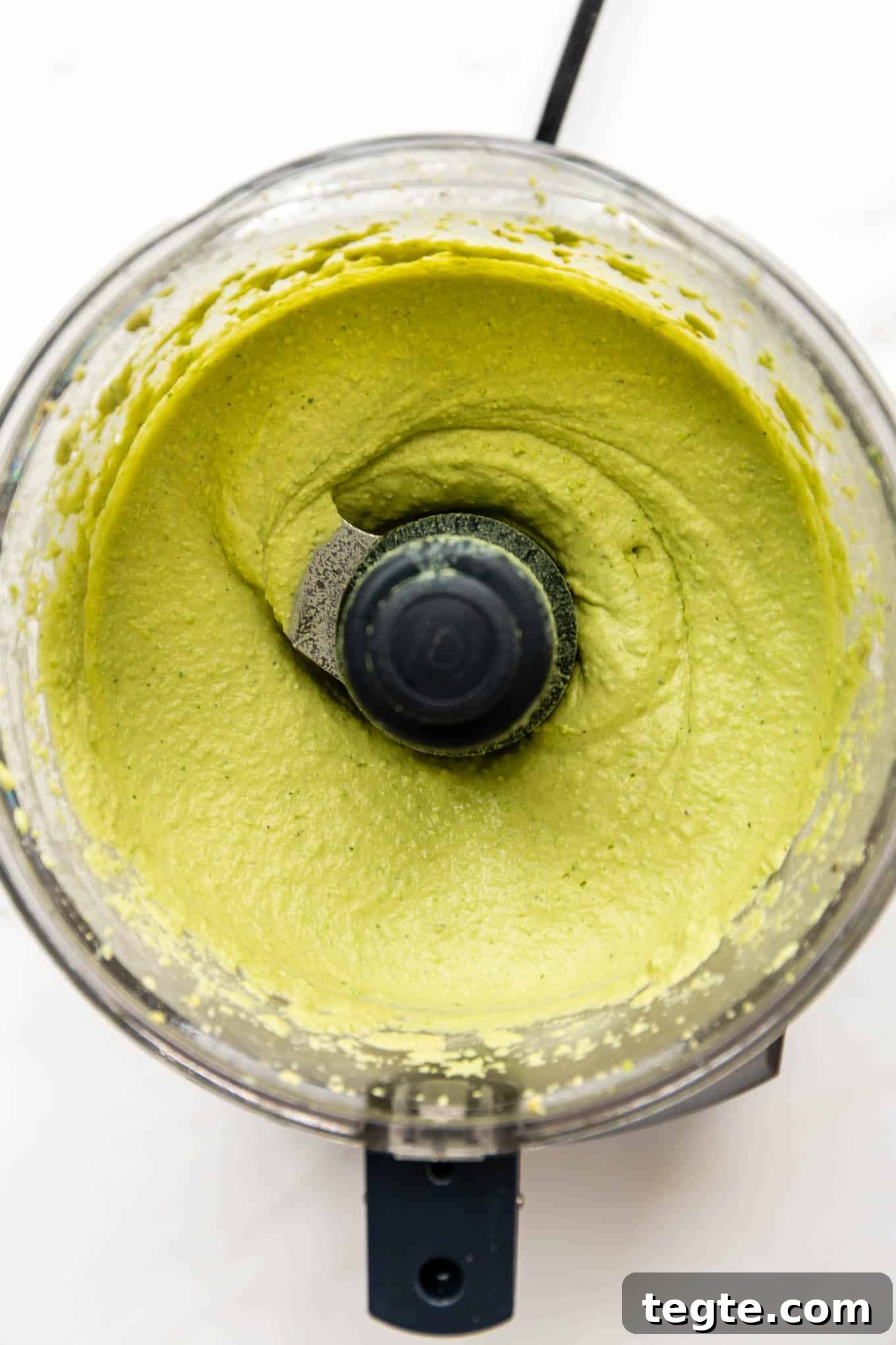 green pea hummus in a food processor