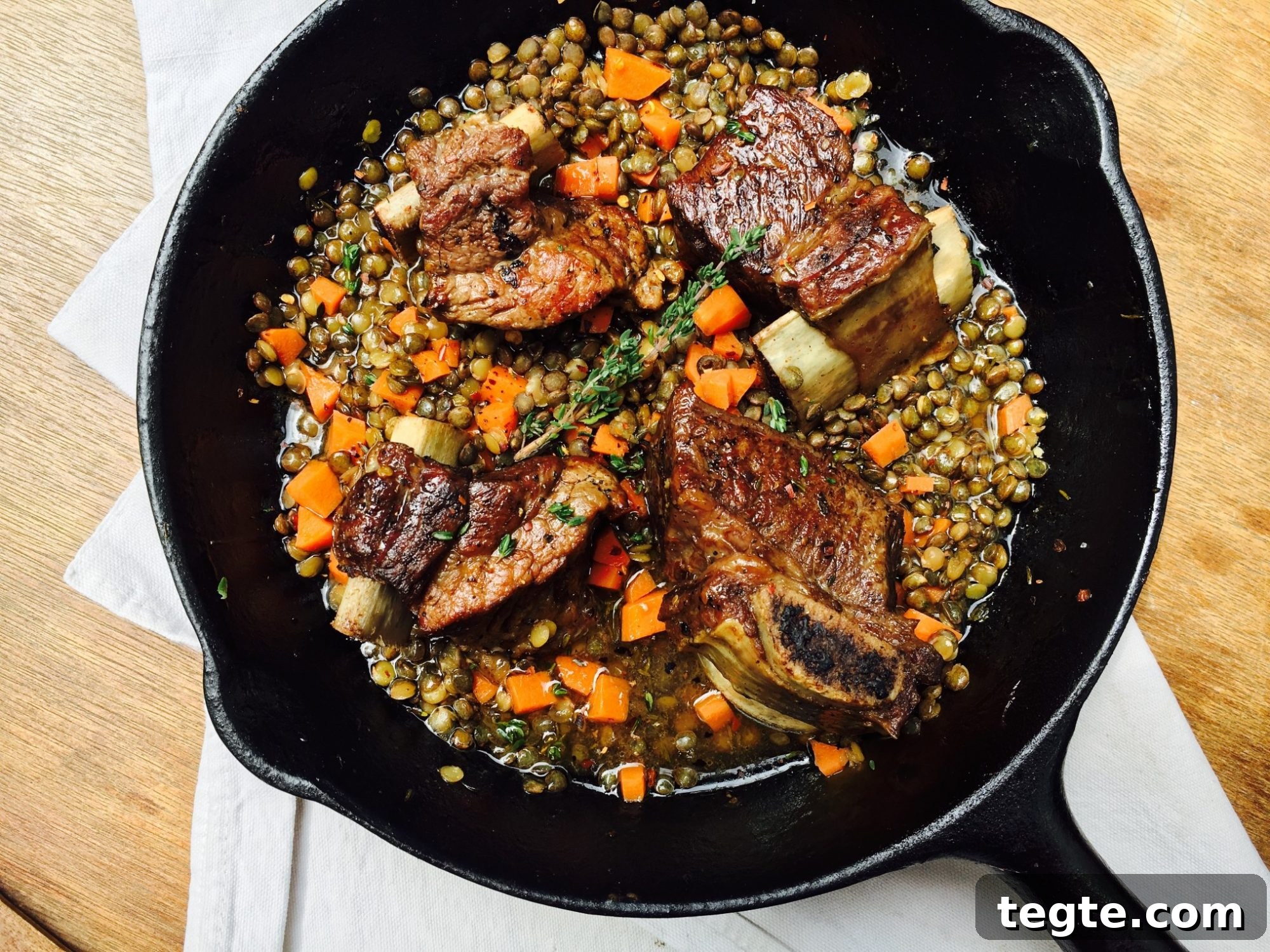 Braised Beef Short Ribs with Lentils