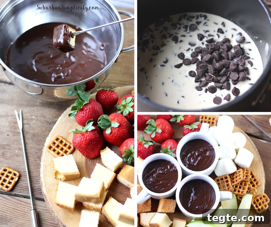 Chocolate Caramel Fondue Recipe for Dipping Fruits and Treats 7 This Chocolate Caramel Fondue Recipe is a decadent dessert the whole family will enjoy! It's easy to make anytime!