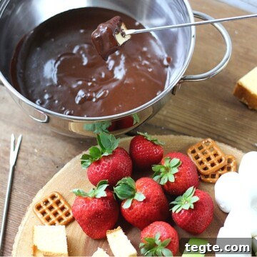 Chocolate Caramel Fondue Recipe for Dipping Fruits and Treats 8 This Chocolate Caramel Fondue Recipe is a decadent dessert the whole family will enjoy! It's easy to make anytime!