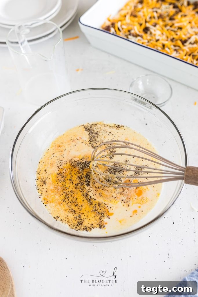 Cheesy Breakfast Sausage Casserole with Crispy Hash Browns 6 Casserole mix