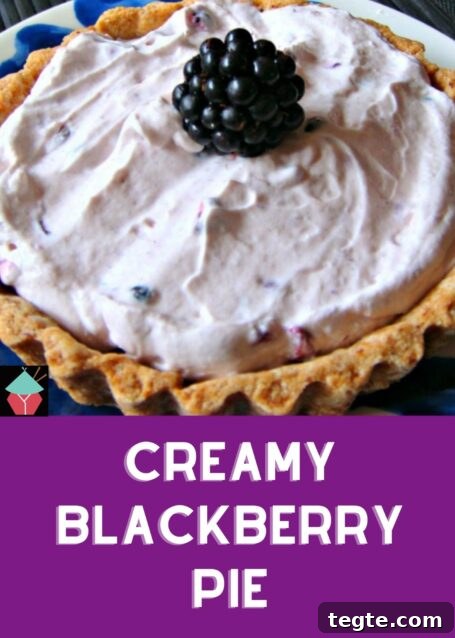 Creamy Blackberry Pie with Luscious Custard Filling 2 Creamy Blackberry Pie, a simple whipped fresh blackberry mousse using fresh cream and cream cheese, in a sweet buttery pastry case. A delicious summertime dessert