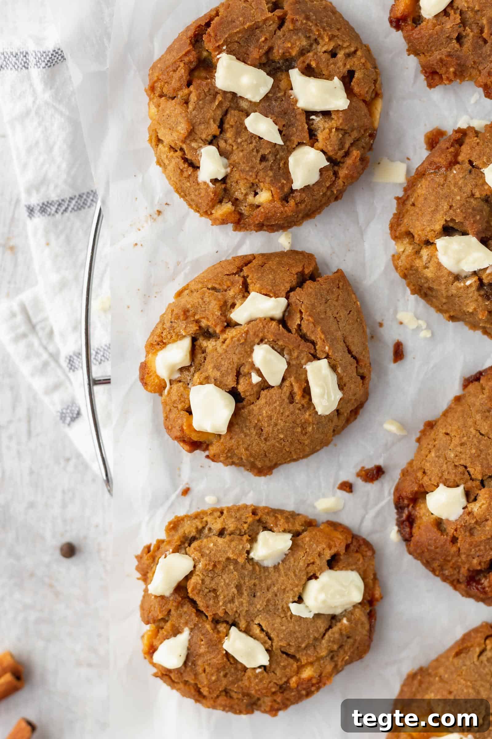 Gluten-Free Chai White Chocolate Cookies Recipe 3 Chai white chocolate chip cookies bring fall in your mouth! These gluten free soft-baked cookies are perfect for fall and winter! #chaispice #chaitea #chaicookies #whitechocolate #glutenfreecookies #chickpeacookies