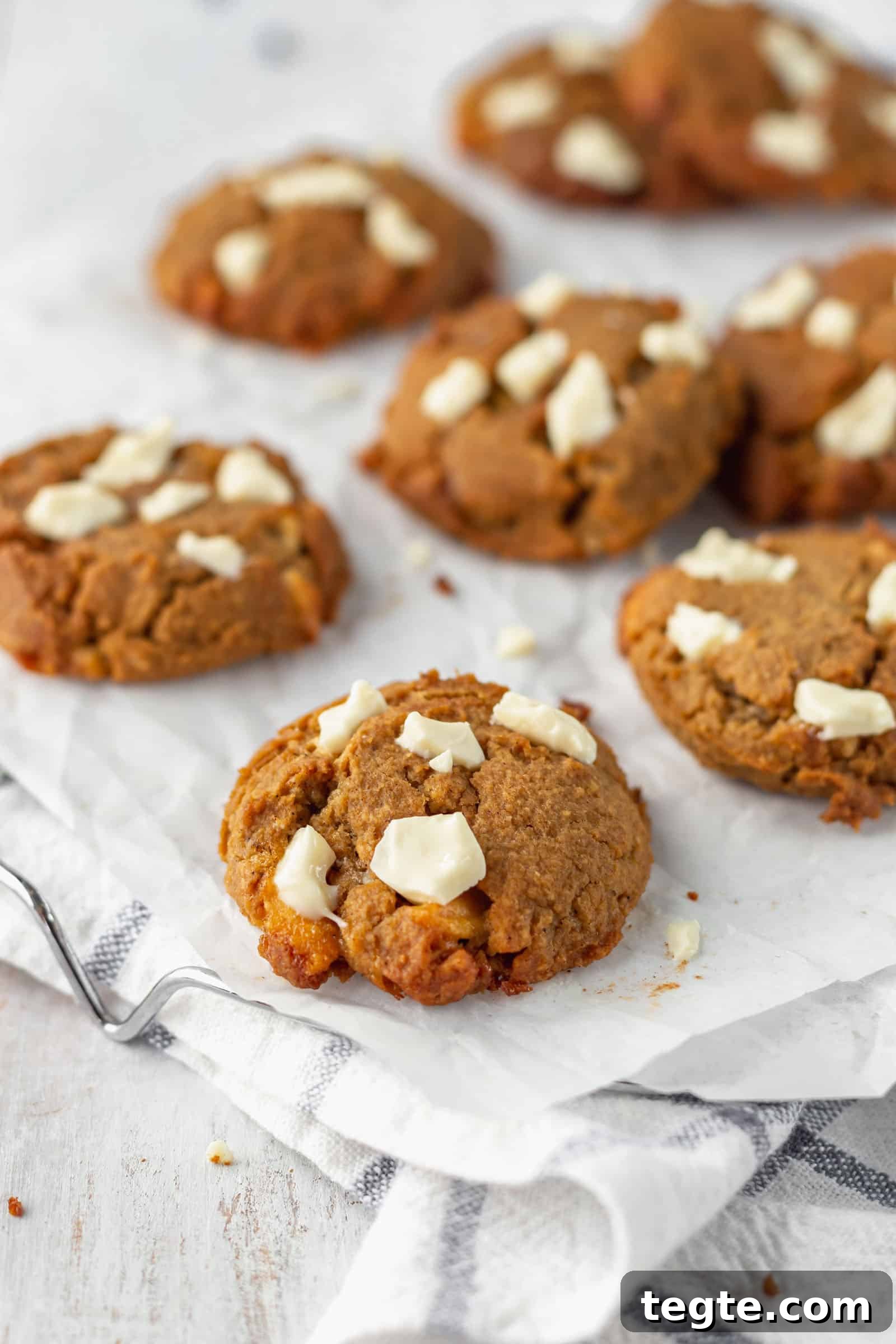 Gluten-Free Chai White Chocolate Cookies Recipe 4 Gluten-free cookies that doesn’t lack flavor! Full of browned butter, creamy white chocolate, and warm spices, these chai chickpea cookies are perfect with a cup of tea! #chaispice #chaitea #chaicookies #whitechocolate #glutenfreecookies #chickpeacookies