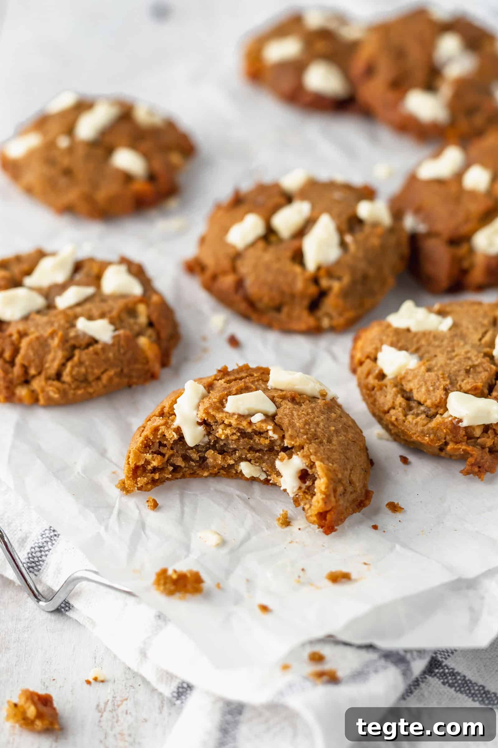 Gluten-Free Chai White Chocolate Cookies Recipe 5 Chai white chocolate chip cookies bring fall in your mouth! These gluten free soft-baked cookies are perfect for fall and winter! #chaispice #chaitea #chaicookies #whitechocolate #glutenfreecookies #chickpeacookies